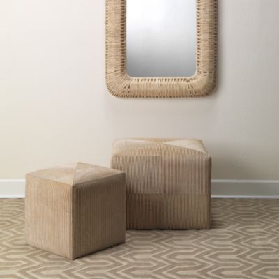  Pinstripe Hide Ottoman
