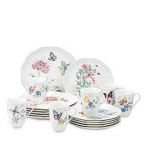 Shop Lenox Butterfly Meadow 18 Piece Dinnerware Set, Service For 6 In White