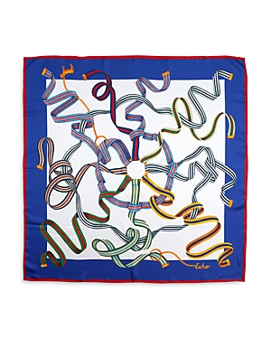 Echo Web Of Intrigue Square Silk Scarf In Blue