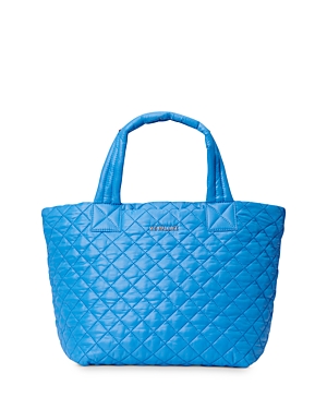 Mz Wallace Small Metro Tote Deluxe In Ocean/silver