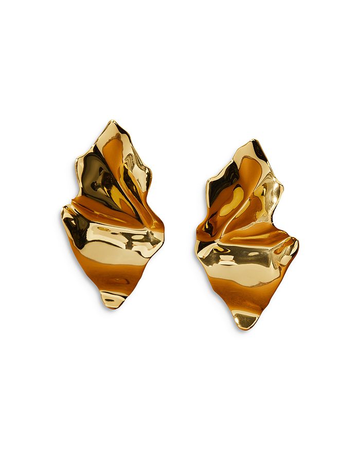 Crumpled Small Post Earring- Gold
