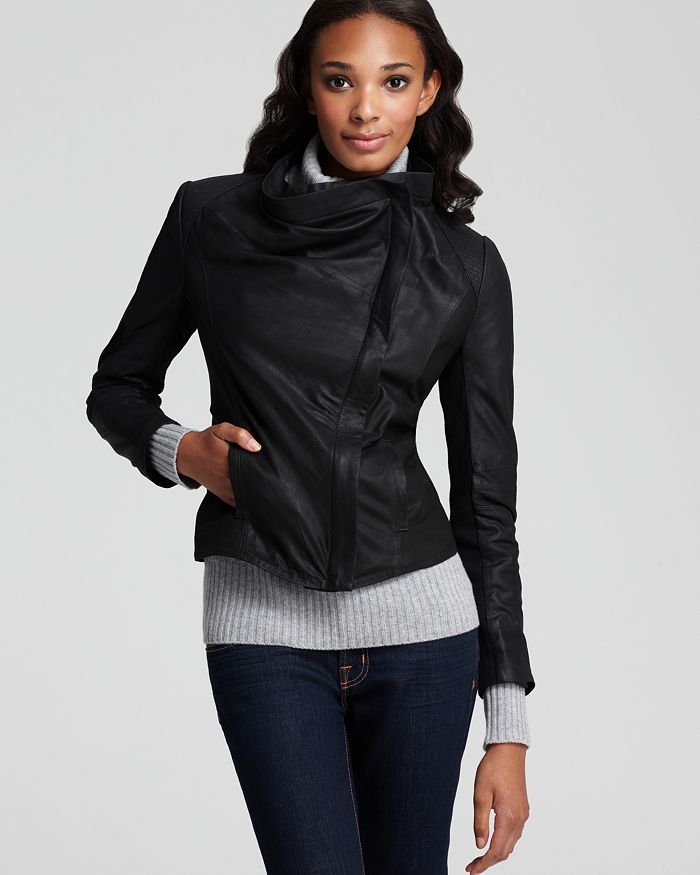Tahari Elie Virginia Leather Jacket Bloomingdale s
