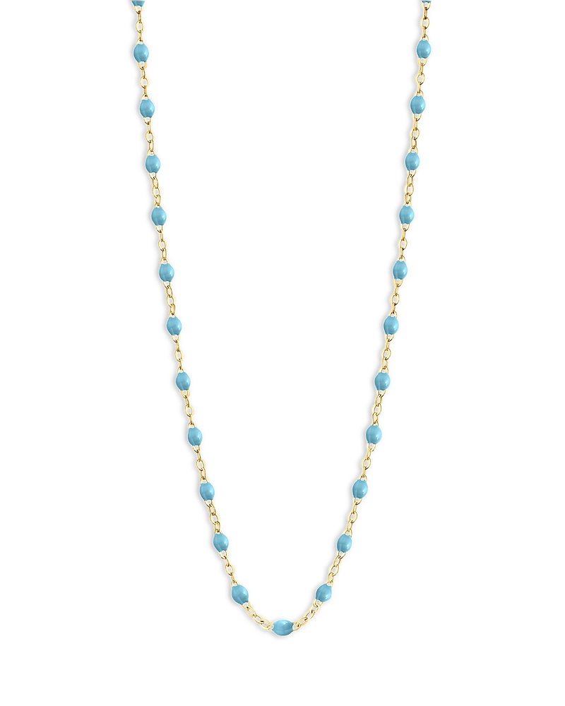 Gigi Clozeau 18k Yellow Gold Classic Gigi Resin Bead Collar Necklace, 17.7 In Turquoise/gold