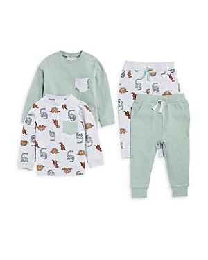 Bloomie's Baby Boys' Long Sleeve Tops & Trousers Set - Baby In Light Heather Grey