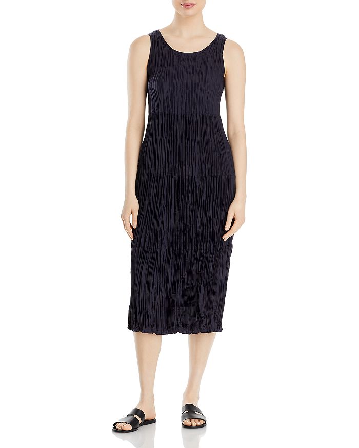 Eileen Fisher Sleeveless Jersey Dress In Noctn
