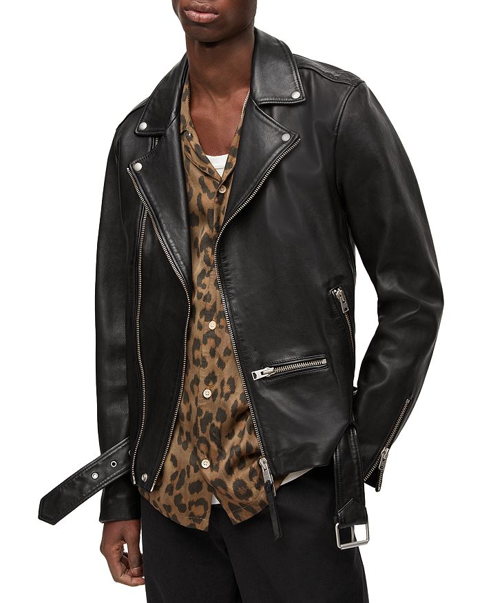 ALLSAINTS Wick Leather Regular Fit Biker Jacket | Bloomingdale's