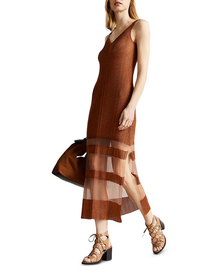 ted baker metallic dress