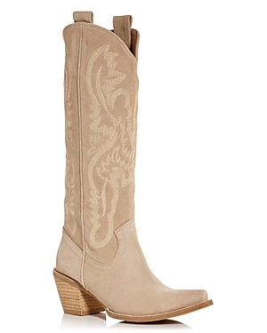Jeffrey Campbell Dagget Cowboy Boot In Natural, Women's At Urban Outfitters In Sand Suede