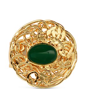 NOMI K - Modern Stone Napkin Ring, Set of 4 