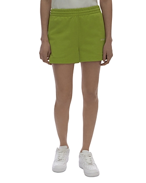 Helmut Lang Cotton Logo Sweat Shorts In Parrot