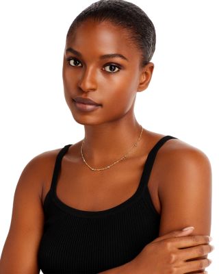 Roberto Coin 18K Yellow and White Gold Diamond Station Necklace, 16"