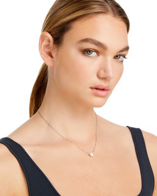 Cultured Freshwater Pearl Floating Pendant Necklace in 14K White Gold, 18"&nbsp;- Exclusive