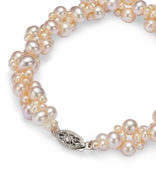 Cultured Freshwater Pearl Woven Bracelet in 14K White Gold, 3mm&nbsp;- Exclusive