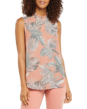 Nydj Sleeveless Ruffled Top In Palm Canyon
