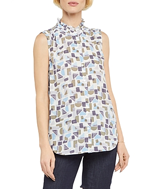 Nydj Sleeveless Ruffled Top In Sunrise Vista