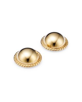 Braided-Edge Dome Stud Earrings in 14K Yellow Gold 