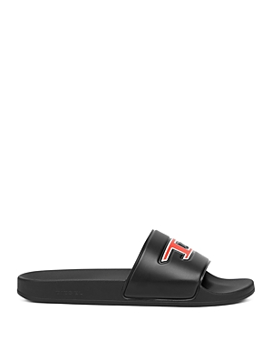 Diesel Men's Sa-mayemi Slide Sandals In Black/red