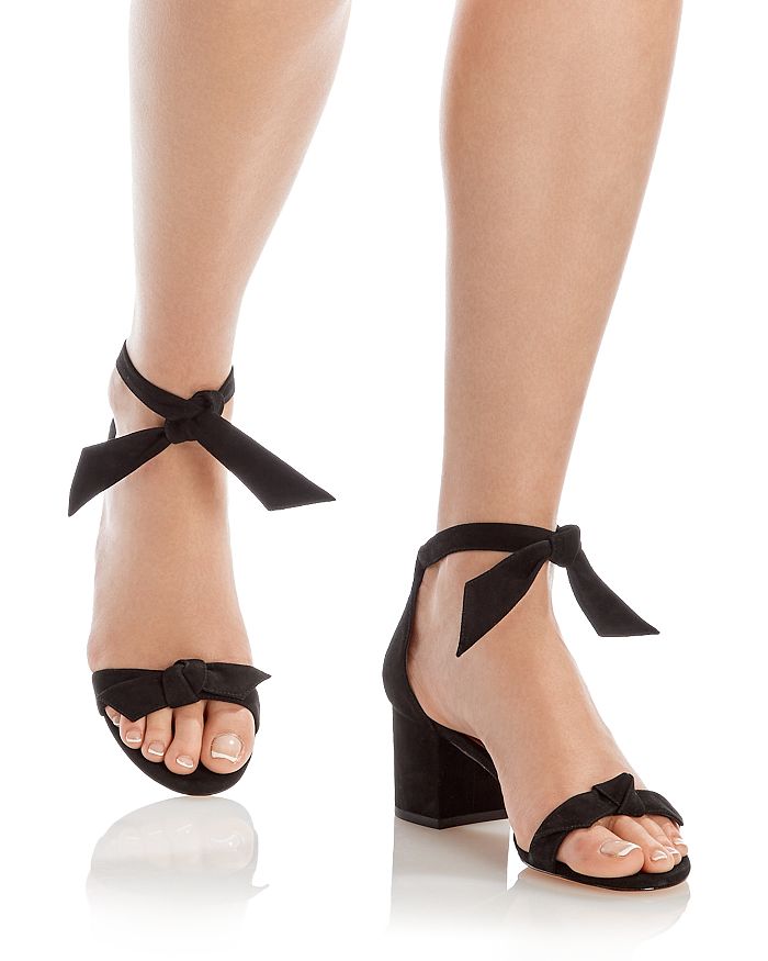Shop Alexandre Birman Women's Clarita Ankle Tie Sandals In Black Suede