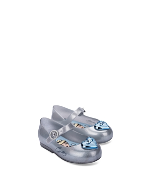 Shop Mini Melissa Girls' Mini Sweet Love Disney Princess Flats - Toddler In Silver