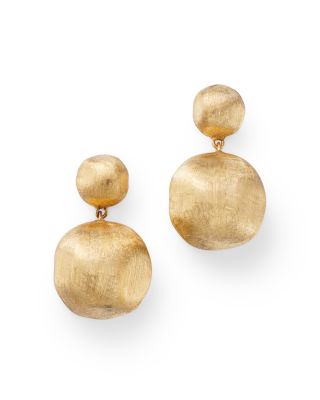 18K Yellow Gold Bead Drop Earrings