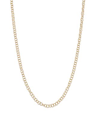 18K Yellow Gold Small Round Chain, 18''