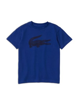 Lacoste Boys' Crocodile Logo Graphic Tee - Little Kid, Big Kid In Medium Blue