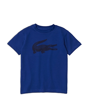 Lacoste Boys' Crocodile Logo Graphic Tee - Little Kid, Big Kid In Medium Blue