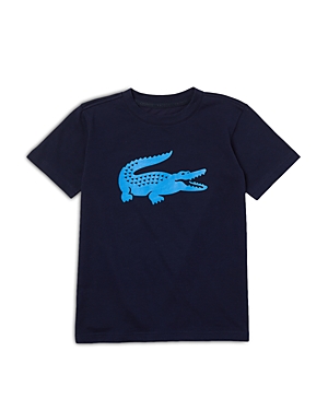 Lacoste Boys' Crocodile Logo Graphic Tee - Little Kid, Big Kid In Light/pastel Blue