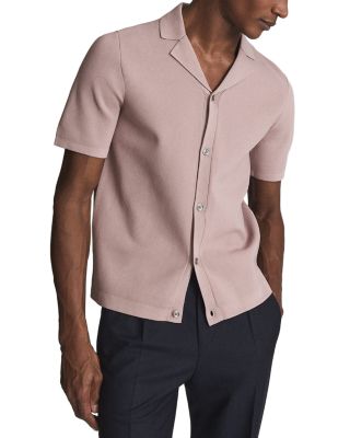 REISS Chico Stretch Knit Cuban Collar 