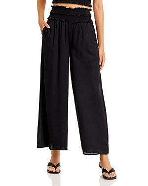 AQUA SMOCKED WAIST PANTS - 100% EXCLUSIVE