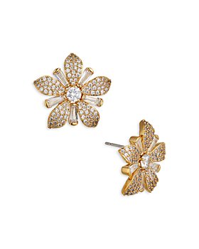 Nadri - Freya Cubic Zirconia Flower Button Earrings