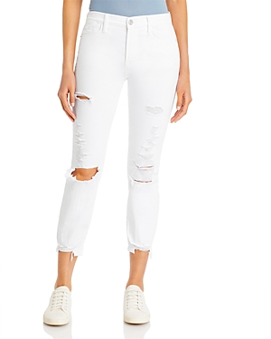 Frame Le High High Rise Ankle Straight-leg Jeans In Blanc In Blanc Dest