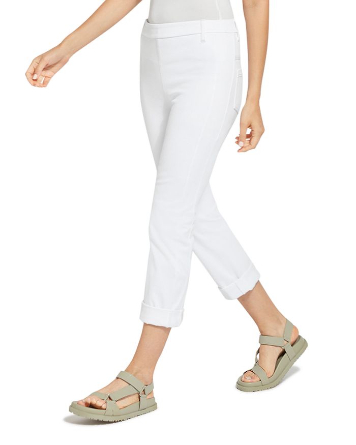 Lysse Women's Cropped Boyfriend Denim Jeans - 4X Stretch Knit, Straight Leg, Comfort Waistband