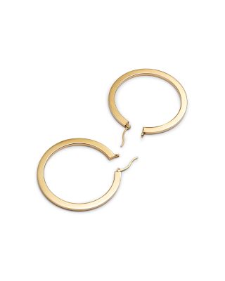 Flattened Hoop Earrings in 14K Yellow Gold - Exclusive