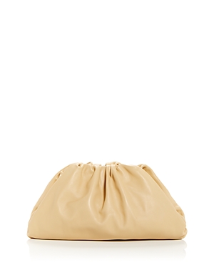 Bottega Veneta Ruched Leather Pouch In Nude