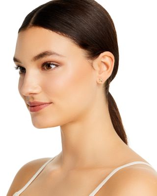 18K Yellow Gold 'X' Pav&eacute; Stud Earrings