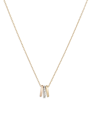 Adina Reyter 14k Yellow And Rose Gold Bead Party Diamond Three's Company Necklace, 16 In Gold/rose Gold