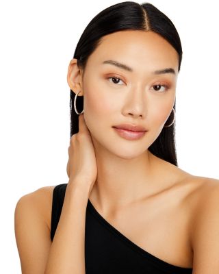 Diamond Inside Out Hoop Earrings in 14K White Gold, 2.90 tcw 