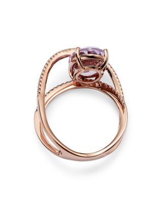 Amethyst and Diamond Statement Ring in 14K Rose Gold&amp;nbsp;
