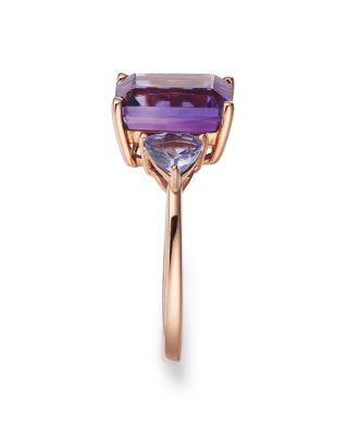 Amethyst & Tanzanite Cocktail Ring in 14K Rose Gold 