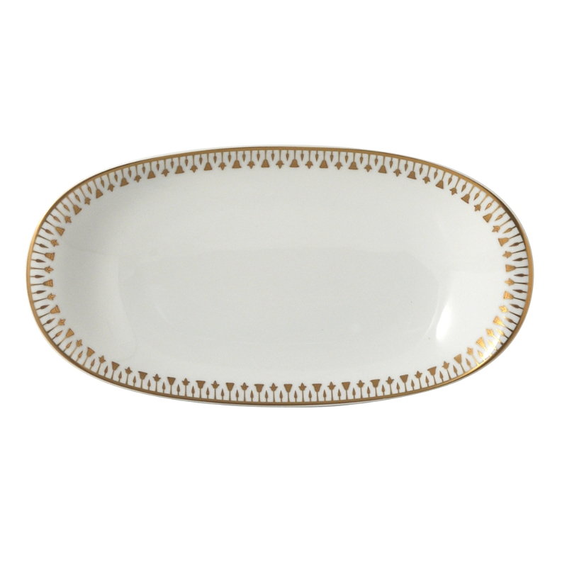 Bernardaud Soleil Levant Relish Dish In White/gold
