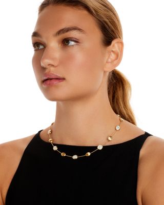 18K Yellow Gold Siviglia Mother Of Pearl Beaded Station Necklace, 16.5&amp;quot; - 150th Anniversary Exclusive