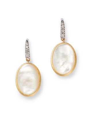 18K Two Tone Gold Siviglia Diamond &amp; Mother Of Pearl Drop Earrings - 150th Anniversary Exclusive