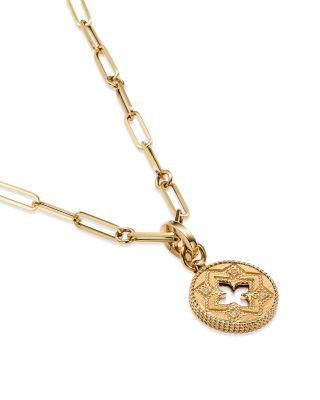 18K Yellow Gold Venetian Princess Diamond Open Floral Medallion Pendant Necklace, 19&amp;quot;