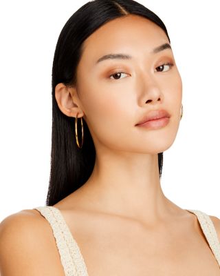 Tube Hoop Earrings in 14K Yellow Gold 
