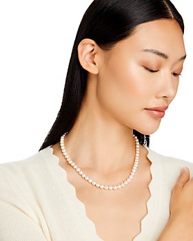 JYX Classic Dark-pink Coin Cultured Freshwater Pearl Necklace 17.5