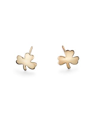 Small Clover Stud Earrings in 14K Yellow Gold 