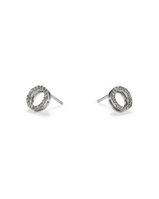 Diamond Circle Stud Earrings in 14K White Gold, .20 tcw&nbsp; 