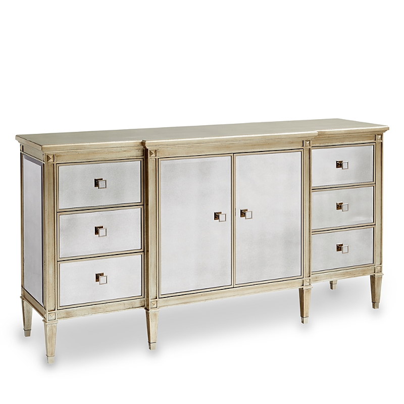 Caracole Emilee Antiqued Mirrored Dresser In Auric