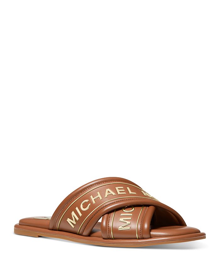 MICHAEL Michael Kors Women's Gideon Flat Slide Sandals | Bloomingdale's
